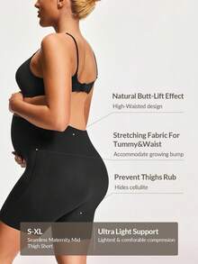 SHAPORA 2pcs Maternity Solid Color Elastic Comfortable High Waist Shapewear Bottom - Multicolor - View 2
