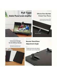 1PC Portable Phone Screen Enlarger Stand Hands Free Foldable Eye Protection Magnifier Enlarge Smartphone Screen For Movies Videos Mini Tablet Experience Compact Travel Home Entertainment Anti Glare Viewing Universal Phone Projector Screen Compatible With IPhone Android Cell Phone - Multicolor - View 6