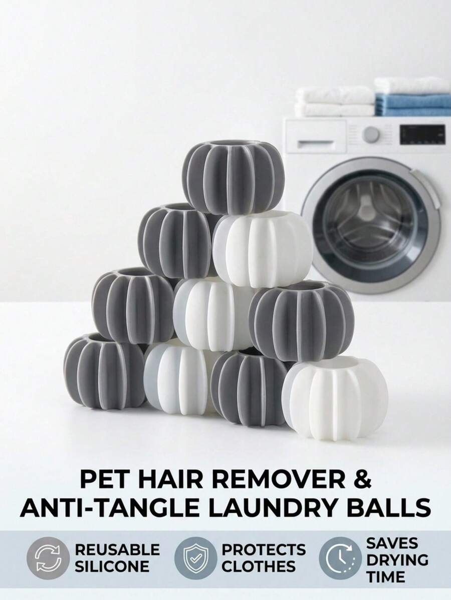 PETSIN Random Pet Hair Remover, Reusable, Suitable For Removing Dog And Cat Hair From Clothing, Compatible With Washing Machines, Reusable Drying Ball To Reduce Wrinkles And Save Drying Time - Multicolor - View 1
