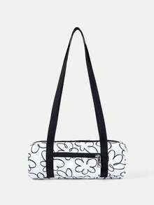 SpongeBob SquarePants | SHEIN 1pc Versatile Letter & Cartoon Pattern Shoulder Bag Suitable For College Students, Formal Events, Parties, And Daily Outings - Pearl White - View 7