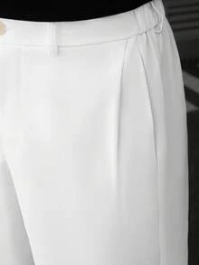 SLATEMANN Men's Solid Color Button Casual Versatile Daily Travel Shorts, Holiday - White - View 7