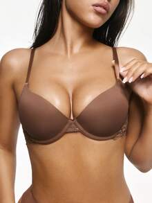 SHAPORA 5pcs/Set Women's Solid Color Contrast Lace Bras - Multicolor - View 4