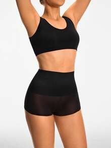 SHAPORA Women's Crop Top & Skirt & Body Shaper Set - Black - View 6