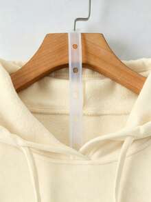 SHEIN LUNE CURVE 大尺碼女款字母刺繡極簡風連帽衛衣 韓系休閒寬鬆慵懶美式復古女裝 - 杏色 - 查看 3