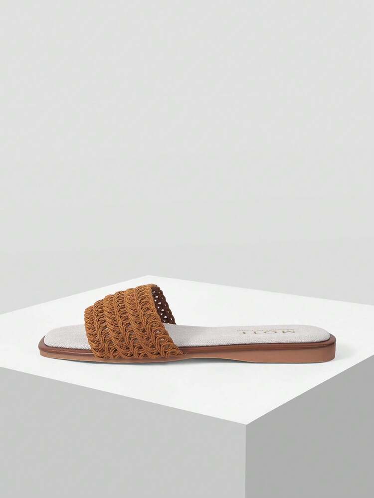 SUMMER NEW BROWN BEACH VACATION CASUAL WOMEN'S FLAT SANDALS