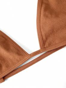 Ocili Bra Mini Cup Tanpa Jahitan dengan Leher U Tanpa Punggung, Pakaian Dalam Wanita yang Nyaman - Khaki - View 9