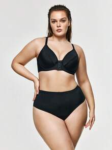 SHAPORA 1 buah Bra Berkawat Hitam dengan Penutup Depan Ukuran Besar, Memperindah Belahan Dada dan Meminimalkan Tonjolan - Hitam - View 4
