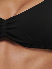 Musera Sport Contrast Seamless Scrunch Sports Bra Active Workout Gym Pilates Fitness Daily Casual Aqua - Black - View 6