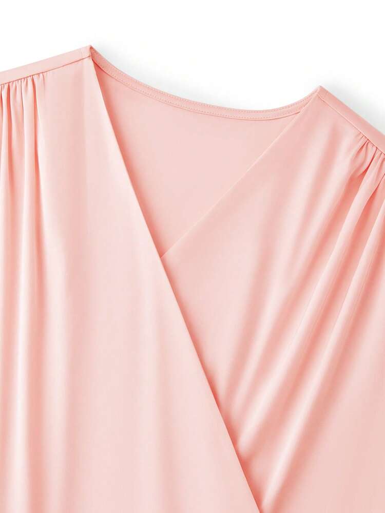 Women's Pink Satin Kimono Robe