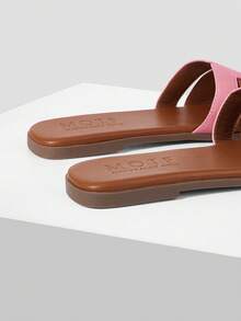 MOTF PREMIUM WOMEN'S COMFORTABLE MINIMALIST CASUAL FLAT SANDALS FOR CHRISTMAS SPRING SHOES - Pink brown - View 10