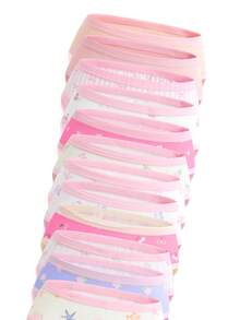 SHEIN 5 piezas de bragas triangulares para niña pequeña, diseño aleatorio, multicolor, con estampado de corazón, lazo, conejo lindo y estilo minimalista, combinación de estampados lindos - Multicolor - Ver 4
