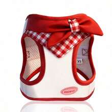 PETSIN Luxury Plaid Bow Design Dog & Cat Harness | 3D Ergonomic Breathable Air Mesh Vest | Soft Adjustable No-Pull Pet Vest For Small Dogs Cats, Comfortable Secure Fit For Daily Walks & Fashion Photos - Multicolor - View 29
