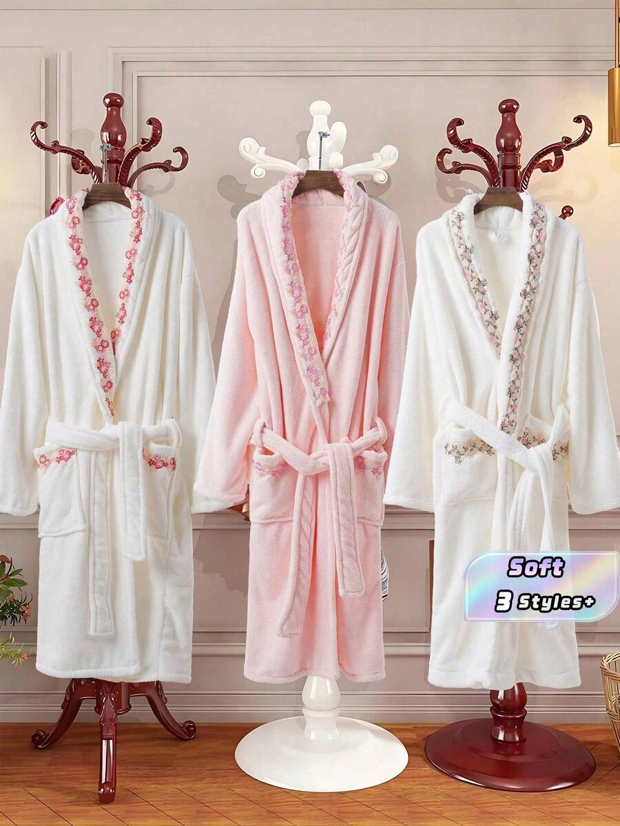 1pc Women's Home Bathrobe Lace Lace Craft Bathrobe Absorbent Soft And Elegant Bathroom Bathrobe Wearable Bath Towel Student Dormitory Bathrobe Suitable For Bathroom, Sauna Sweat Steaming Hotel, Gym, Travel, Gifts, Salon, Sports, Outdoor, Beach, School, Back To School, Travel, Travel Accessories, Home Necessities. Skin Care - Multicolor (L) One Size - View 1