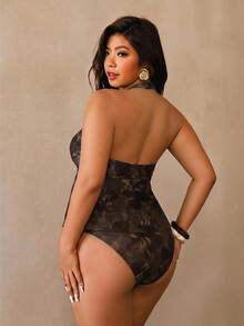 Auralis Setelan Baju Renang Dua Potong Wanita Ukuran Plus dengan Hiasan Logam, Model Halter Tankini dan Bawahan Tankini Segitiga, Cocok untuk Liburan Musim Panas dan Pakaian Renang Pantai - Putih - View 2