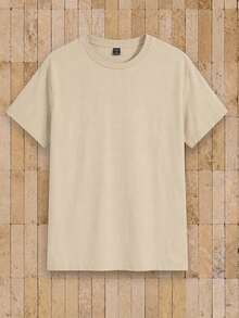 Manfinity RebelGame Men's Crew Neck Solid Color Casual Versatile Short Sleeve T-Shirt - Multicolor - View 4