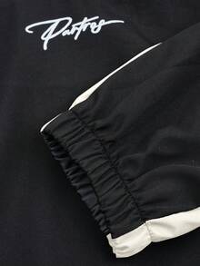 PAVTROS Men's Colorblock Letter Print Zip-Up Casual Versatile Daily Travel Long Sleeve Jacket - Multicolor - View 5