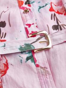 MOTF PREMIUM SPRING/SUMMER WOMEN'S LINEN PRINTED DRESS - Baby Pink - View 4