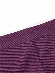 Ocili 2pcs/Set Seamless Comfortable Minimalist Bra And Thong Panty Set For Women - Purple - View 9