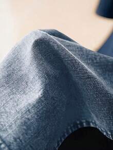 Elaquor Camisa casual de verano con volantes en el bajo y efecto lavado para tallas grandes - Celeste - Ver 6