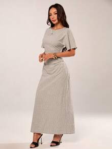Women Long Dresses - 杏色 - 查看 4