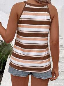 EMERY ROSE Ladies' Hot Selling Summer Colorful Striped Pattern Casual Vest - Multicolor - View 2
