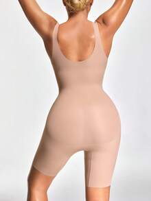 SHAPORA Body de unicolor para mujer con tirantes finos y espalda abierta, sin mangas, ajustado, para verano - Marrón Mocha - Ver 3