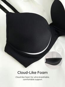 Bralution 3件套女士简约舒适文胸，休闲极简衬垫文胸，纯色日常内衣 - 彩色 - 查看 2