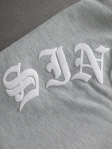 STYNVO Setelan Kasual Pria: Tank Top Leher Bulat dan Celana Pendek dengan Motif Huruf - Grey - View 6