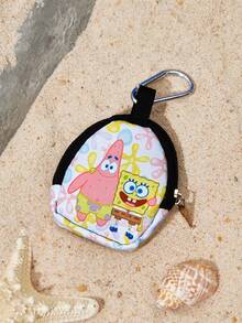 SpongeBob SquarePants | SHEIN 附扣環與拉鍊口袋零錢包，多功能收納袋，硬幣收藏整理包，男女皆適用 - 海星 - 查看 4