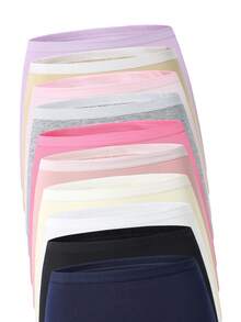 [6pcs Randomly Sent]All Season Pure Cotton Skin-Friendly Classic Solid Color Basic Hipster Briefs For Girls - Multicolor - View 4