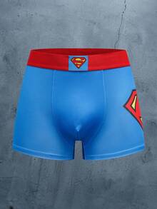 SUPERMAN X SHEIN Men's Personalized Cartoon Pattern Boxer Briefs - Blue - View 2