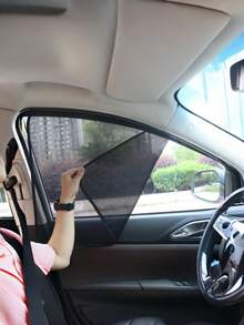 4件組通用磁吸式汽車遮陽簾套組，適用前窗、後窗及側窗，防紫外線、隱私保護、黑色遮陽防眩光、降低車內熱度、保持涼爽，易安裝、可拆卸、可折疊、便攜式汽車配件，適合女性、卡車、轎車 - A - 查看 5