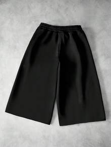 男士街頭風熱銷 INS 風格 TK Pavtros 品牌多色毛巾刺繡十字黑色喇叭運動長褲，日常穿著，情人節禮物，居家遊戲，戶外音樂節，日常出遊，街頭玩樂，朋友聚會，兒童禮物，男朋友/丈夫禮物，週年紀念禮物 - 黑色 - 查看 4