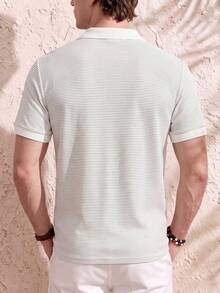 Airaco 男士时尚休闲条纹短袖 Polo 衫 - 彩色 - 查看 2