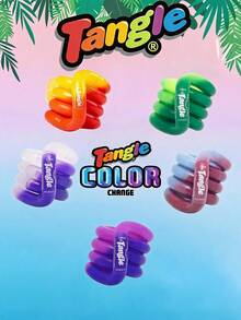 tangle 1个变色扭扭指尖玩具,温度感应光泽环,光滑圆润的节段,灵活的互锁式手部减压配件,便携式桌面专注神器 - 彩色 - 查看 2