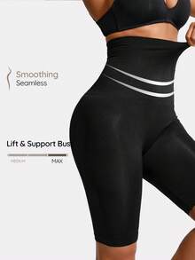 SHAPORA High Waist Tummy Control Body Shaper Shorts - Black - View 1