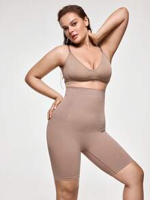 SHAPORA Plus Size Seamless Solid Color Women Shapewear Shorts, 1pc - Mauve Purple - View 5