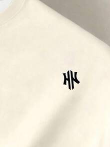 Manfinity Joysei Plus Size Men's Casual Letter Print Contrast Color Short Sleeve T-Shirt, Suitable For Summer Holiday & Daily Commute - Hot Pink - View 3
