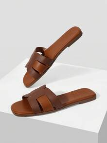 MOTF PREMIUM WOMEN'S COMFORTABLE MINIMALIST CASUAL FLAT SANDALS FOR CHRISTMAS SPRING SHOES - Mocha Brown - View 8