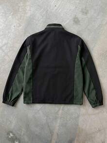 PAVTROS Men's Spring/Autumn Casual Colorblock Patchwork Jacket - Army Green - View 2