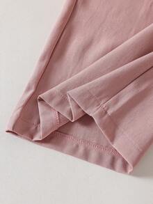 Teen Girl Casual Waist Drawstring Design Long Pants - Multicolor - View 5