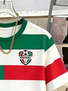 Manfinity Joysei Men's Mexico Color T-Shirt, Suitable For World Cup, Holiday - Green - View 3