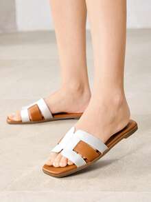MOTF PREMIUM WOMEN'S COMFORTABLE MINIMALIST CASUAL FLAT SANDALS FOR CHRISTMAS SPRING SHOES - Silver brown - View 6