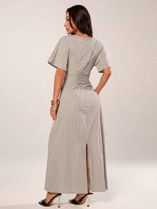 Women Long Dresses - 杏色 - 查看 2