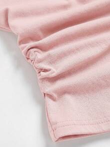 SHEIN Tween Girls Versatile Bow Pattern Long Sleeve Long Pants Light Gray 2 Pieces Set - Pink - View 6