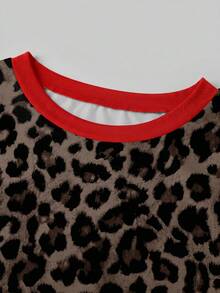 SHEIN EZwear 休閒簡約度假波希米亞優雅浪漫復古豹紋印花女款通勤音樂節海灘度假夏季洋裝 - 白色 - 查看 6