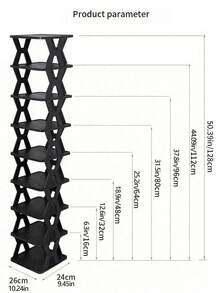 Space Saving 9-Layer Vertical Shoe Rack - Narrow Plastic Shoe Rack That Can Store 9 Pairs Of Shoes, Easy To Assemble, Ideal For Entrances, Wardrobes, Corridors, Bathrooms, And Dormitories - Sturdy , Stackable Design, Shoe Storage And Organizing Rack - Multicolor - View 13