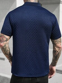 Manfinity CasualCool 大尺碼男士拼色休閒百搭日常短袖 Polo 衫 - 彩色 - 查看 2