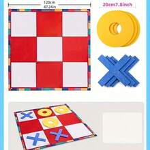 1 set/7 buah Permainan Tic Tac Toe Raksasa, Termasuk Papan Permainan dan 6 buah Keping Permainan, Tantangan Interaktif untuk Banyak Pemain, Cocok untuk Membangun Tim, Kerja Sama dan Kesenangan, Pertemuan Keluarga, Aktivitas Luar Ruangan, Hiburan Pantai - MultiWarna - View 3