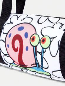 SpongeBob SquarePants | SHEIN 1pc Versatile Letter & Cartoon Pattern Shoulder Bag Suitable For College Students, Formal Events, Parties, And Daily Outings - Pearl White - View 5